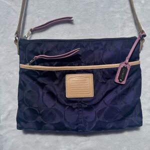 Coach Blue Canvas Crossbody Bag